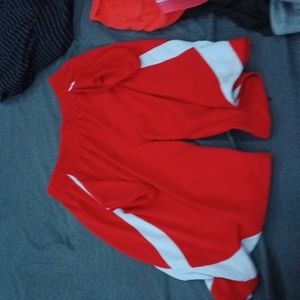 red and white gym shorts